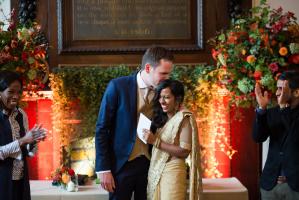 bride in a sari at fulham palace london wedding ceremony photographed by especially amy